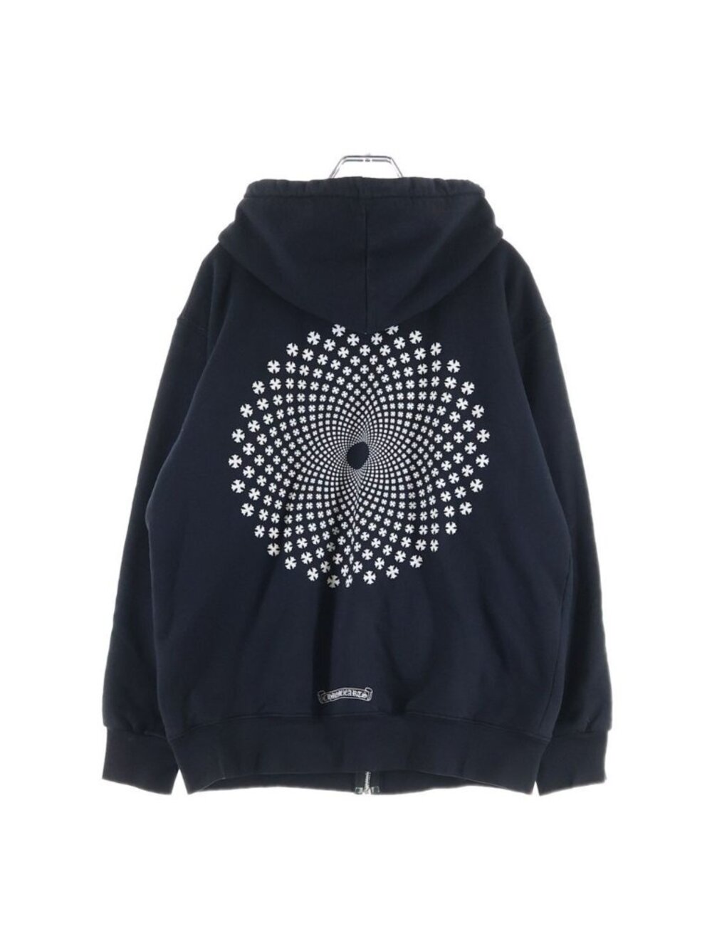 Chrome Hearts CH Plus Scroll Label Print Lining Thermal Dagger Zip Up Hoodie